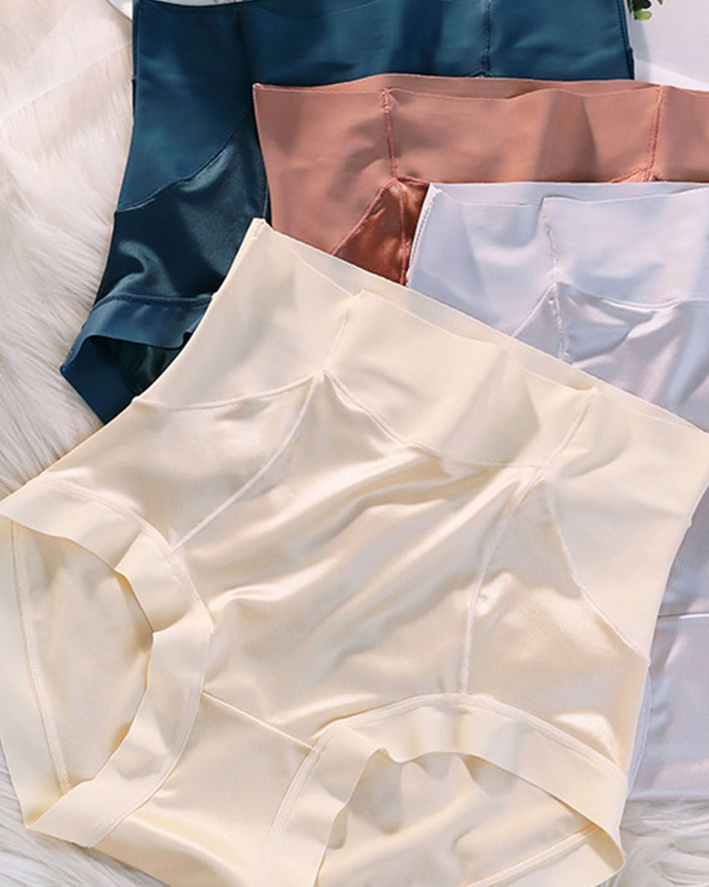 Ropa interior sin costuras de satén de tiro alto