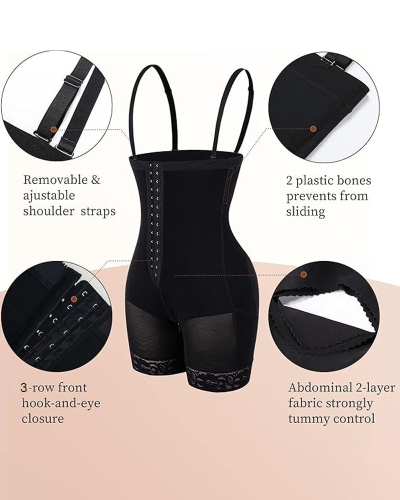 Shapshe® Moldeador Corporal Control de Abdomen Levanta Glúteos Adelgazante de Muslos Faja Plus Moldeadora con Cremallera en la Entrepierna