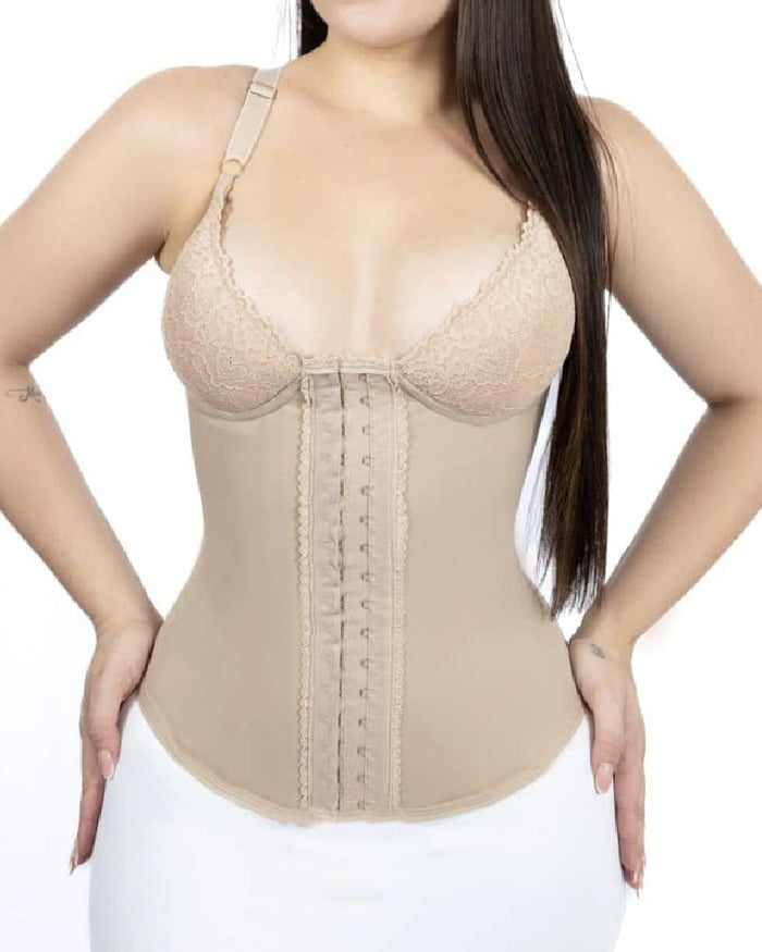 Shapshe® Corsé Chaleco Satín Sin Costuras con 18 Ballenas de Acero y Copas de Encaje Bustier