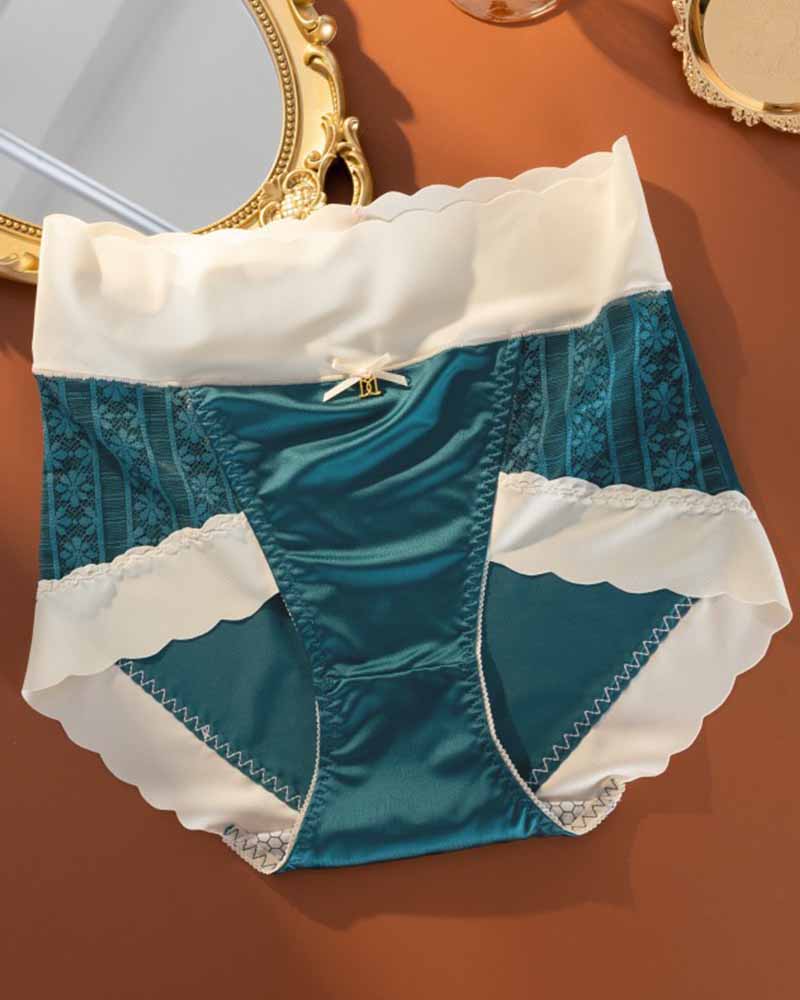 Ropa interior sin costuras de cintura alta, cómoda, ligera y lujosa de seda fría