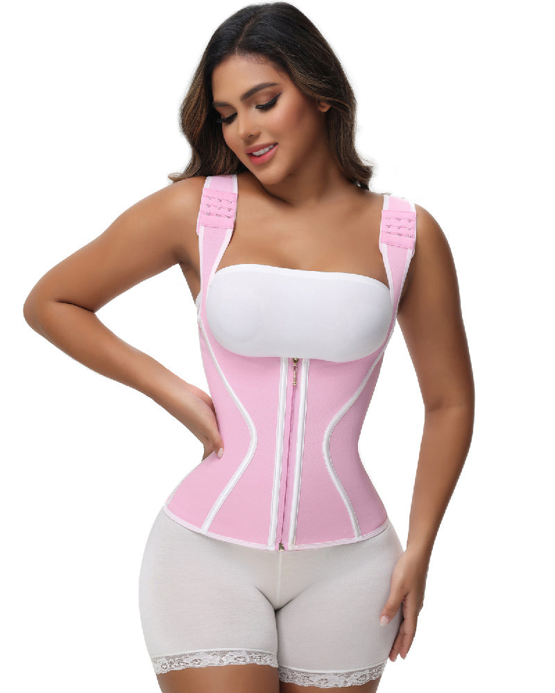 Shapshe® Fajas Colombianas de Alta Compresión Control de Abdomen Chaleco Cinturilla con Cierre Frontal
