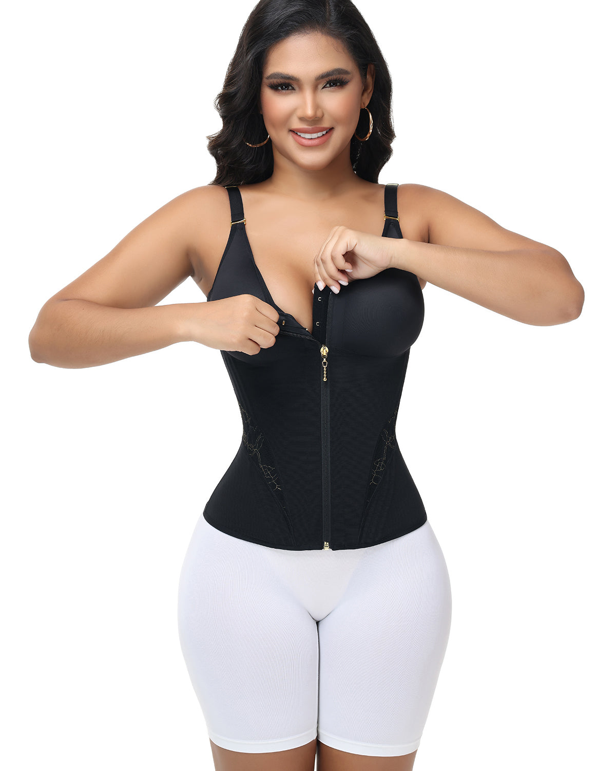 Shapshe® Fajas Colombianas Overbust Cierre Control de Abdomen Cinturilla Entrenadora de Cintura (Preventa)