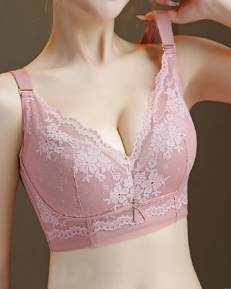 Sostén Push Up Sexy para Mujer, Suave, Sin Aros, Transpirable, Delgado, Antihundimiento, con Encaje
