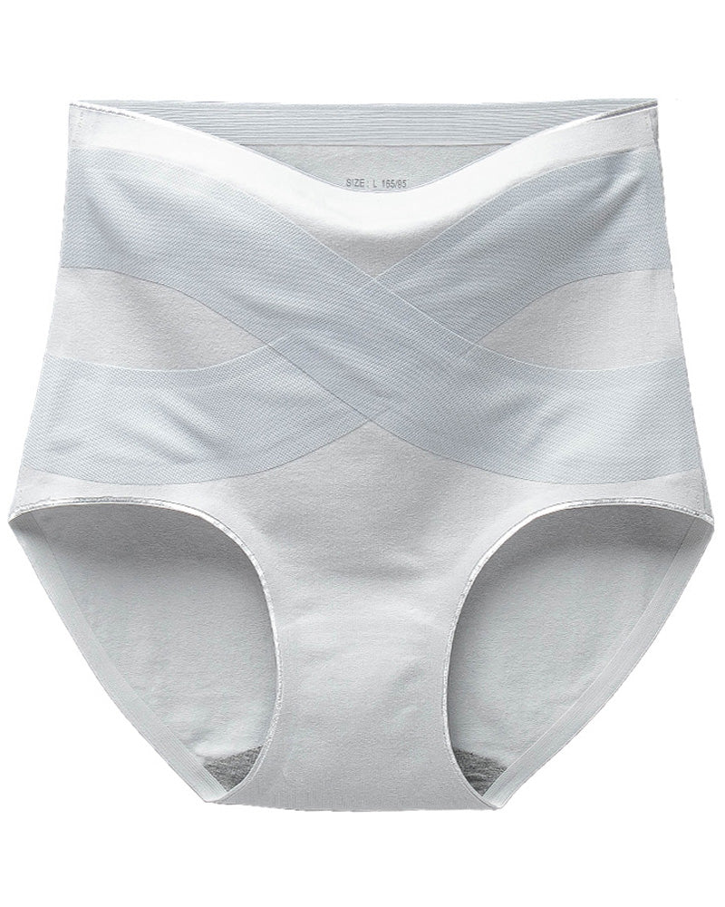 Ropa interior de algodón para mujer sin costuras con grafeno, de cintura alta y control de abdomen