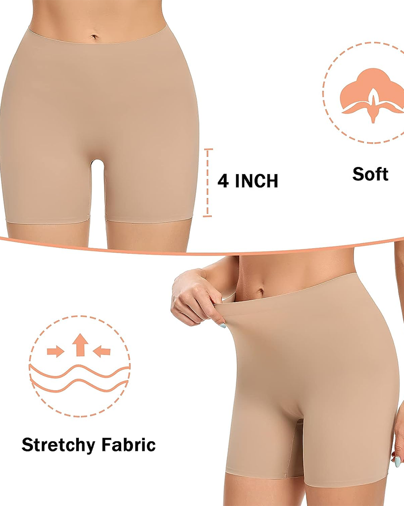 Panties tipo short moldeadores sin costuras con control de abdomen para mujer