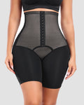 Shorts moldeadores de abdomen para mujer, de cintura alta, elásticos, con ganchos frontales, de ajuste suave