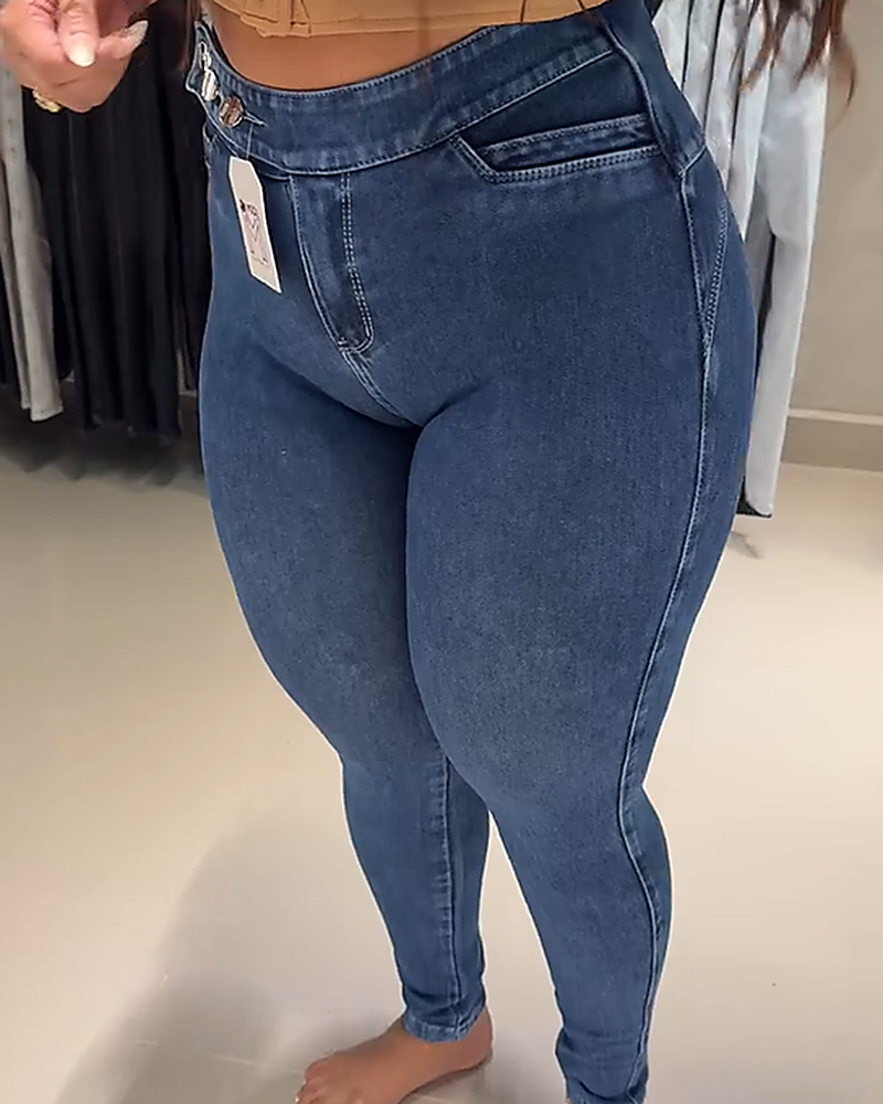 Jeans Shapshe® de Cintura Alta con Cinturilla Ajustable, Levanta Glúteos y Control de Abdomen