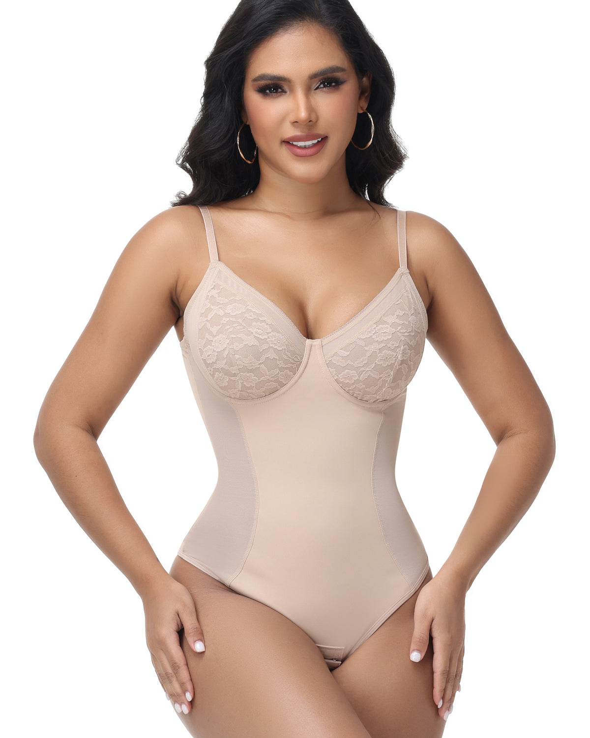 Shapshe® Body Modelador Tipo Tanga con Copa de Encaje y Control de Abdomen