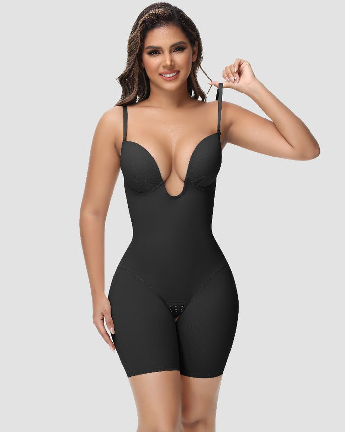 Shapshe® Body Faja Mujer Sin Tirantes Escote en U Control de Abdomen Espalda Baja con Sostén Incorporado Modelador