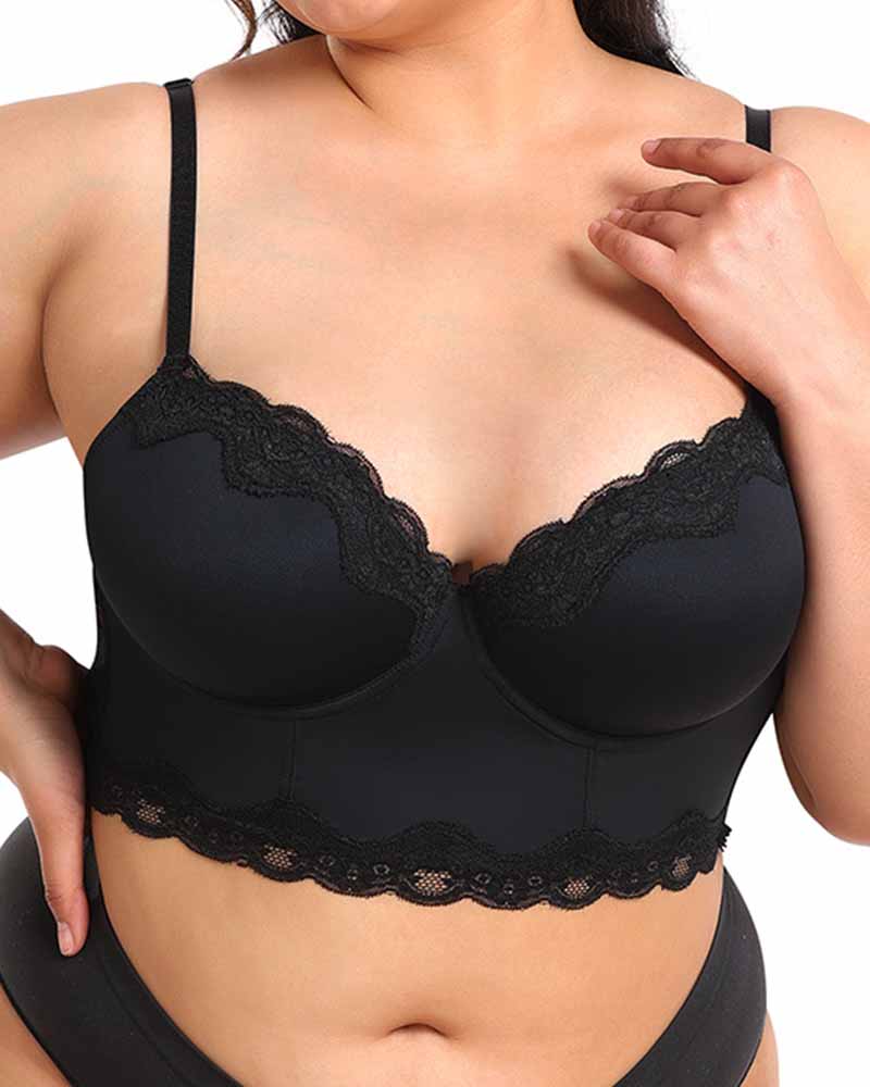 Sostenedor de Alta Sujeción con Espalda de Encaje para Moldear el Cuerpo