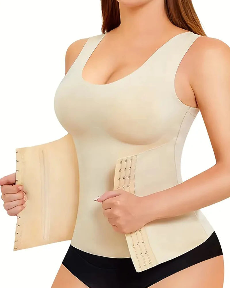 Corsé de Compresión Doble Comfort con Control de Abdomen Sin Costuras y Soporte para la Espalda