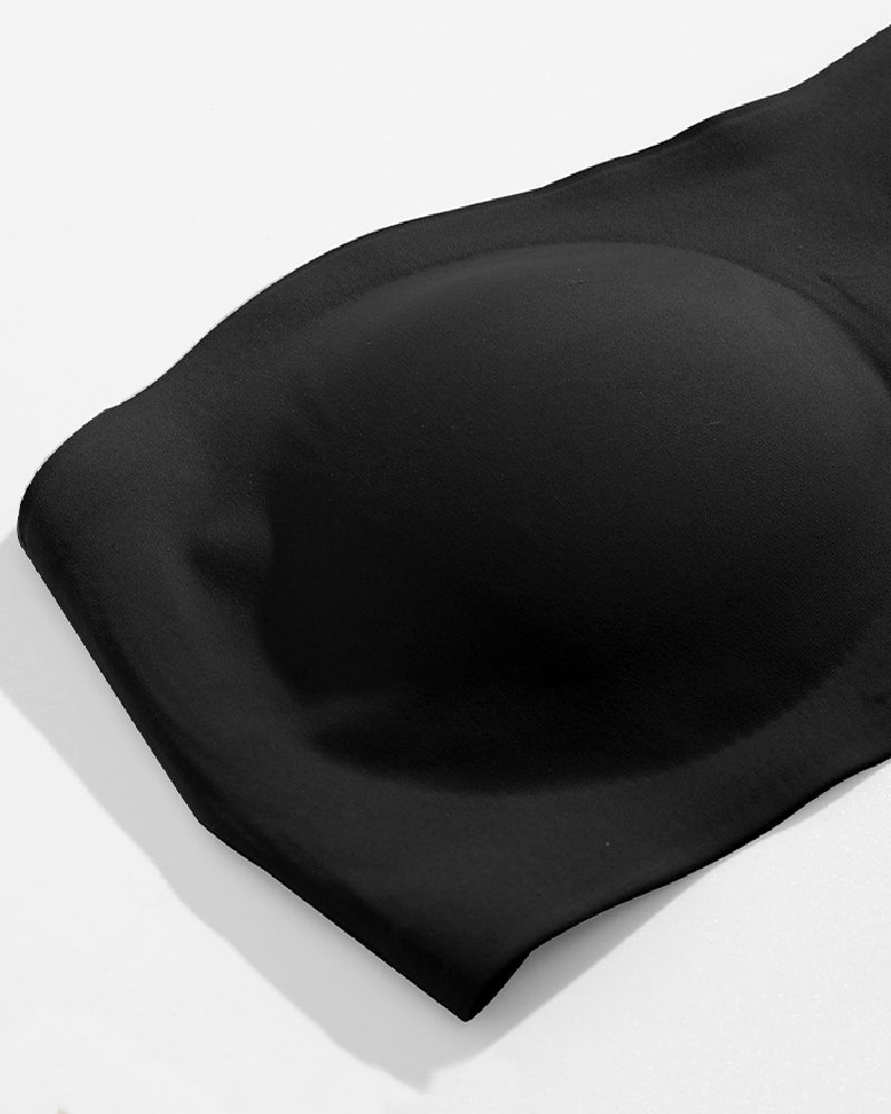 Sostén Bandeau Push-Up Cómodo Sin Tirantes con Silicona Antideslizante y Hebilla Cruzada Lateral