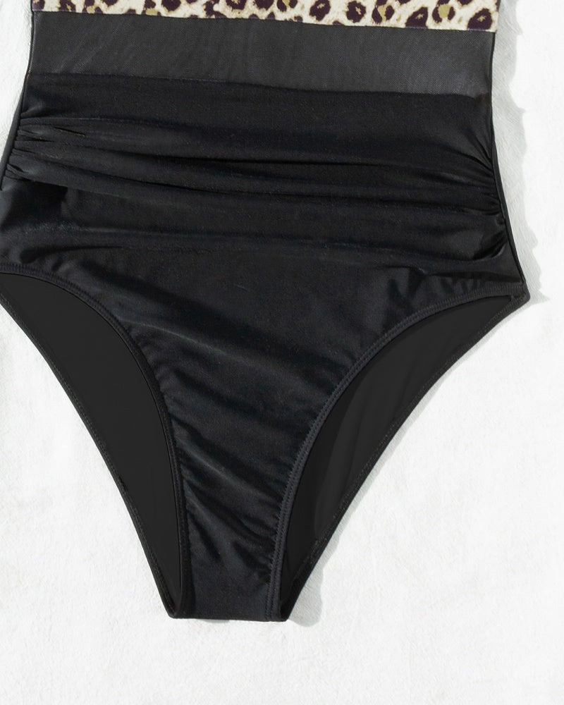 Sexy Deep V Mesh Backless One Piece Shapewear Swimsuit