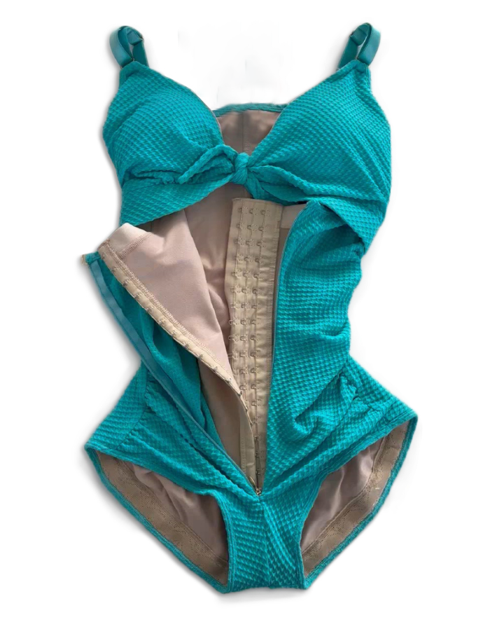 Shapshe® Traje de Baño Femenino con Control de Abdomen, Recorte, Nudo Frontal y Push Up Moldeador