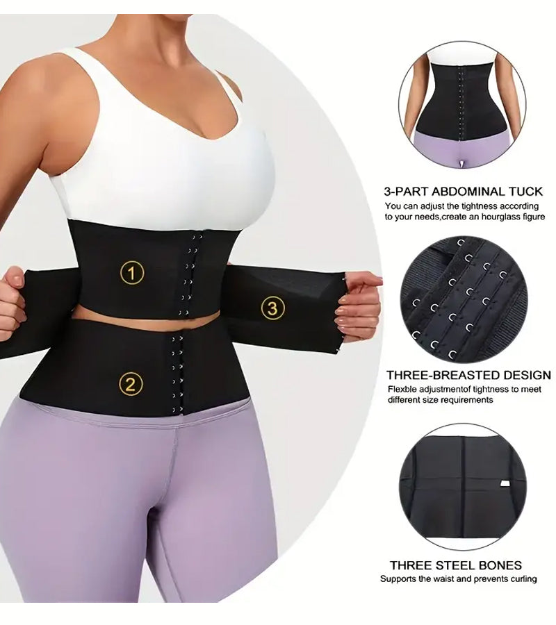 Corsé Cinturilla de Cintura con Doble Cinturón Transpirable Moldeador de Abdomen Ajustable para Entrenamiento Fajas Reductoras