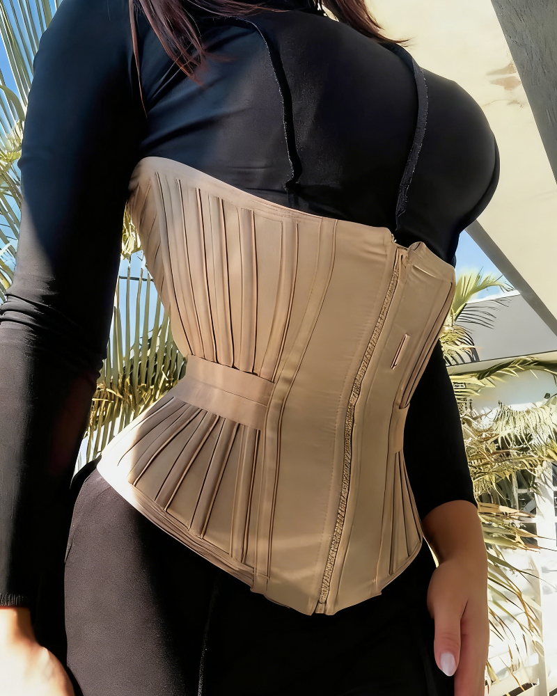 Fajas Colombianas Corset Moldeador de Cintura con Varillas y Banda Elástica
