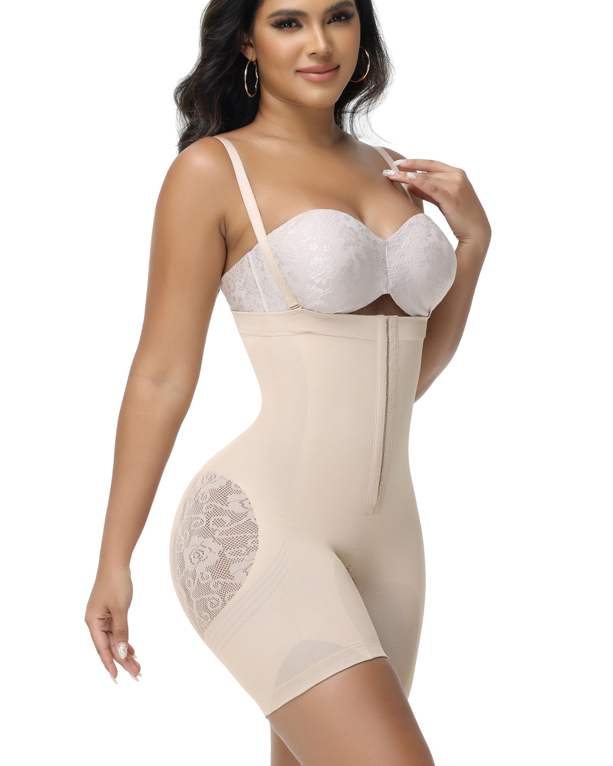 Shapshe® Fajas Colombianas de Control Firme para Mujer, Levantamiento de Cadera con Corte en Forma de Flor