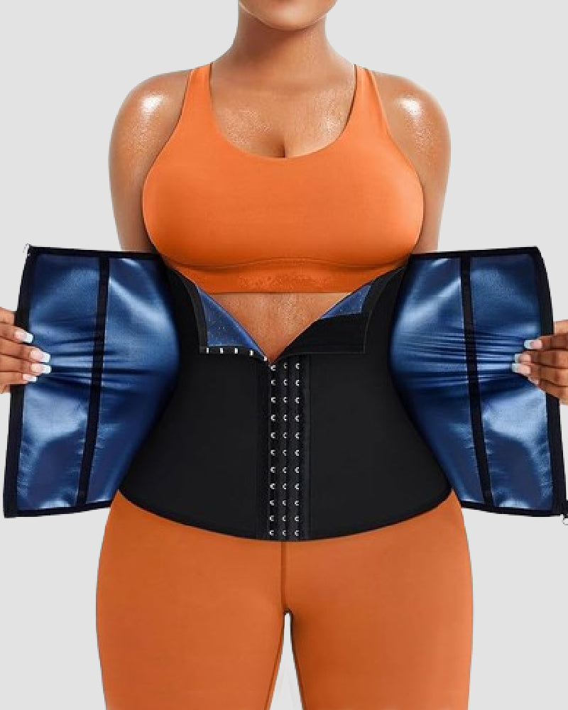 Faja Deportiva para Mujer Cinturón de Sudor para Entrenamiento, Pérdida de Peso y Abdomen con Hebilla