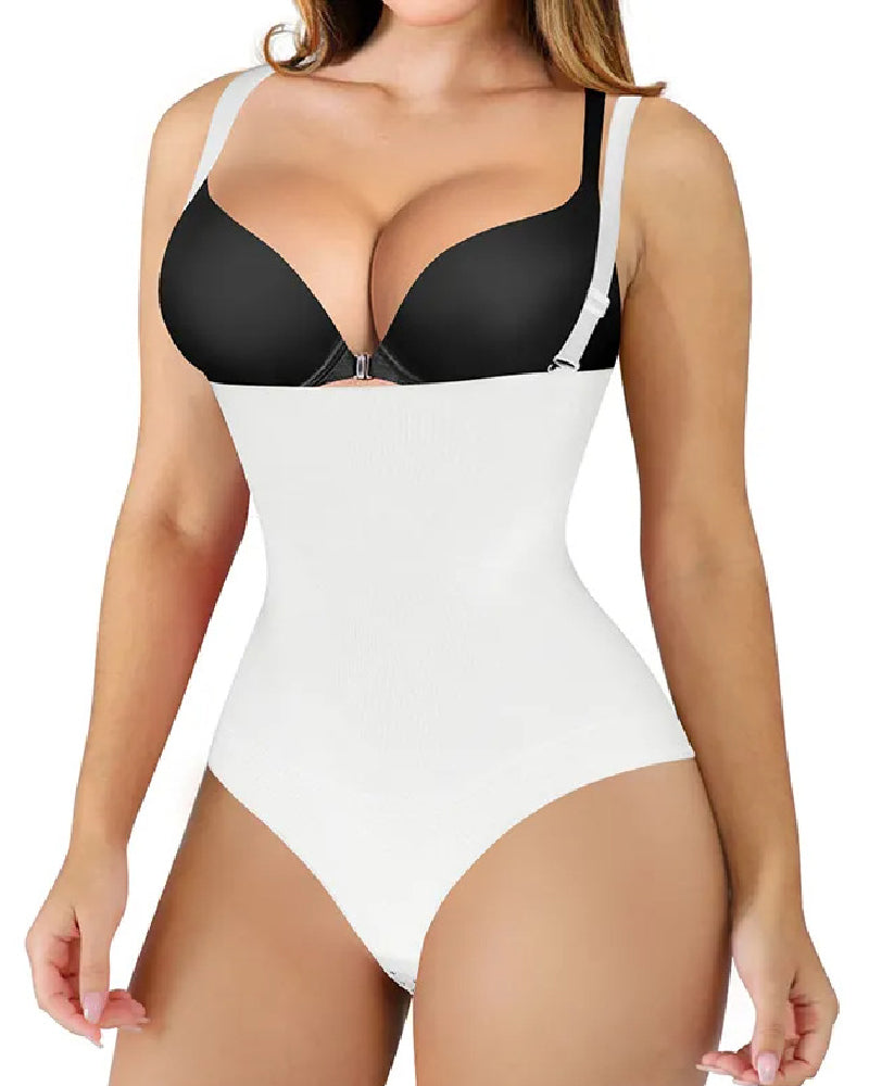 Faja moldeadora femenina sin costuras, invisible, con control de abdomen, estilo corset tanga de busto abierto