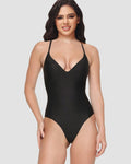 Shapshe® Bodysuit Tanga con Almohadilla Push Up Suave Moldeador de Cuerpo Sin Costuras con Escote Profundo en V