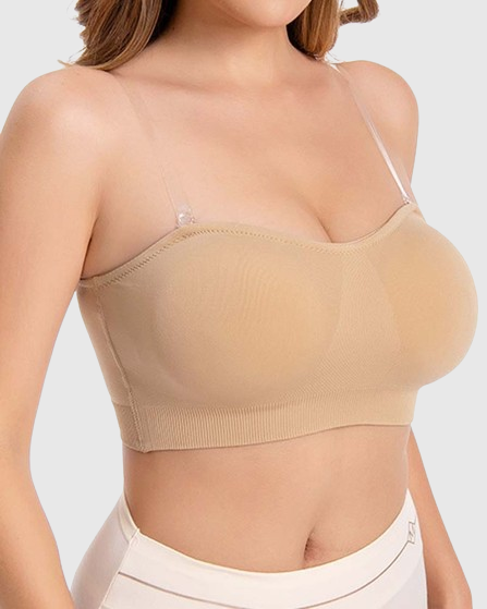 Sostén Push Up Sin Tirantes para Mujer, Sin Aro, Tipo Tubo Sin Costuras