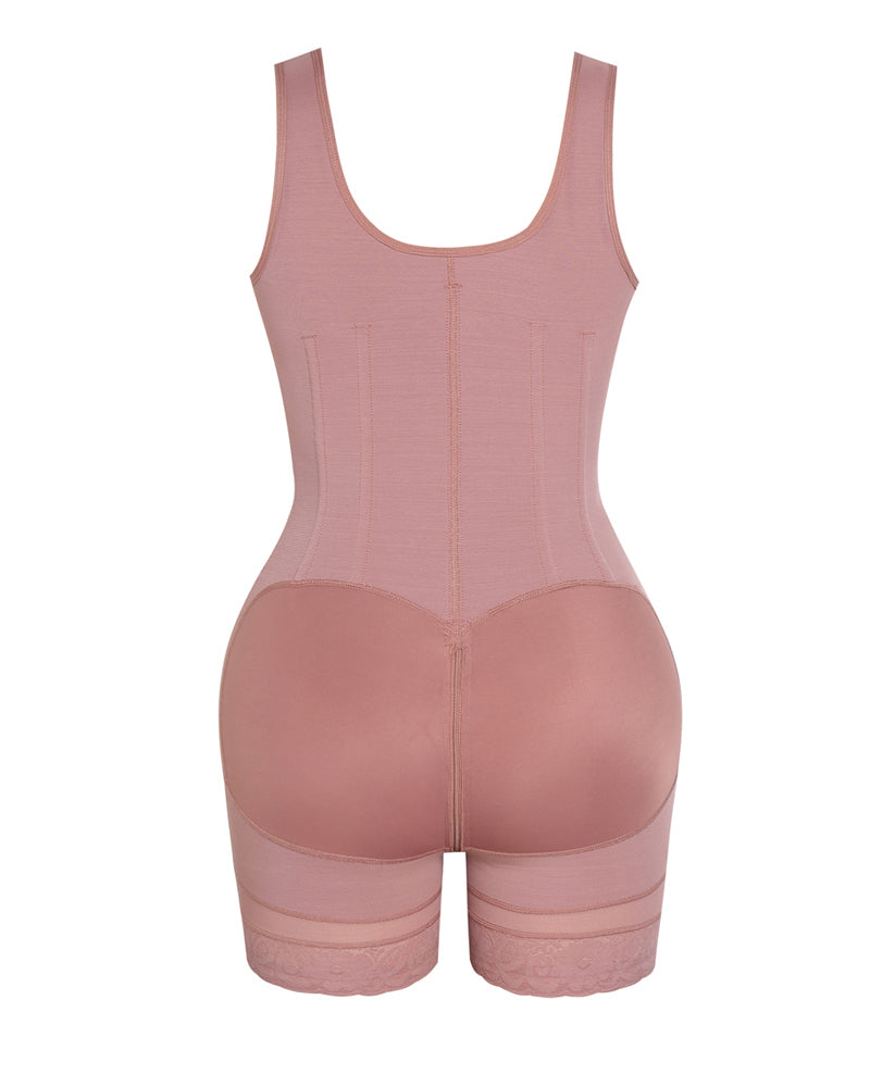 Shapshe® Faja de Alta Compresión con Cremallera Frontal hasta Media Muslo