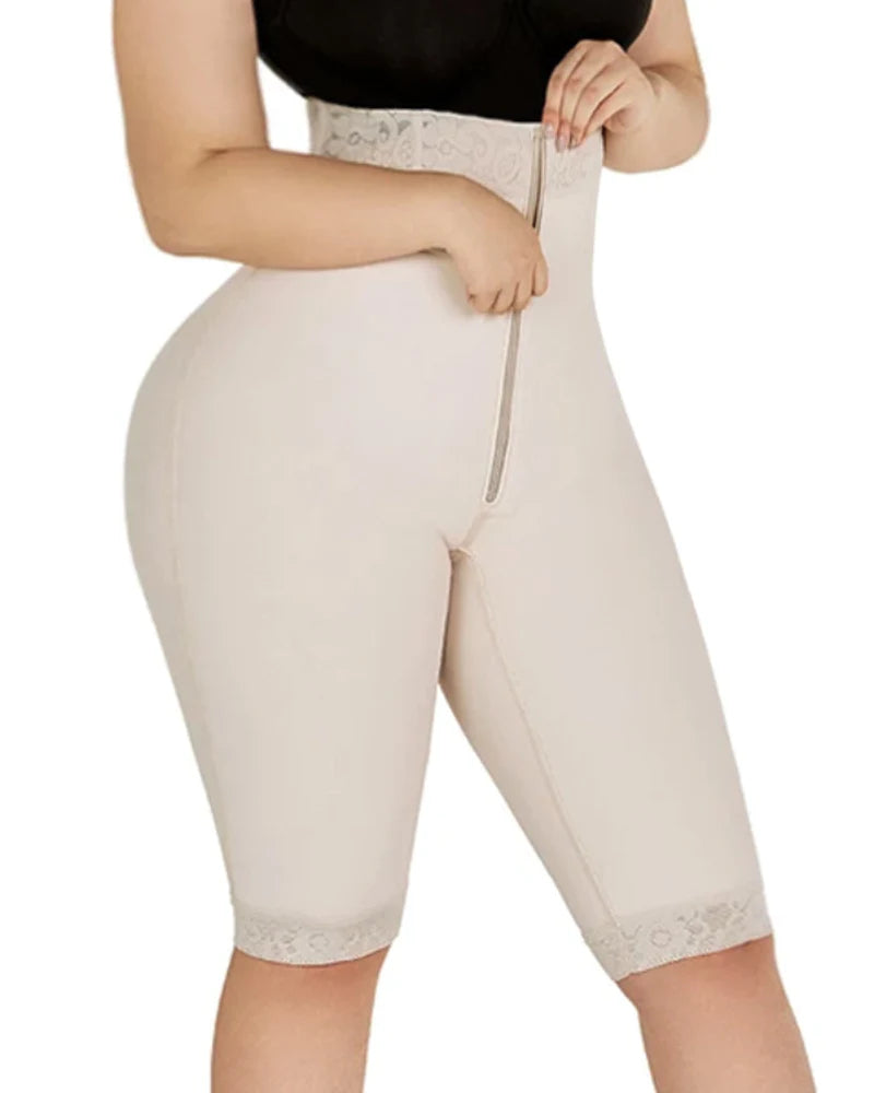 Shapshe® Shorts de Compresión Doble de Cintura Alta para Levantar Glúteos, Cortos hasta la Rodilla