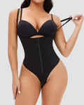 Moldeador de Cuerpo para Mujer con Control de Abdomen, Escote Abierto, Cierre de Cremallera, Tanga y Tallas Grandes