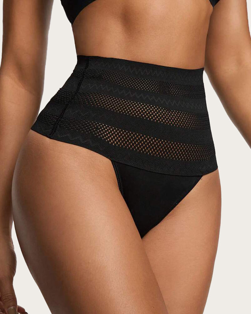 Tanga moldeadora de talle alto para mujer, transpirable, control de abdomen, ropa interior modeladora