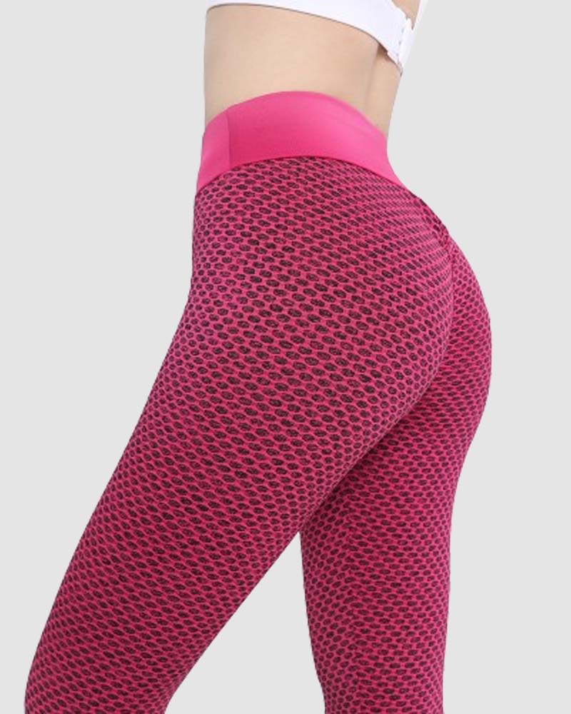Leggings Deportivos Levantacola de Panal Anticelulitis de Cintura Alta para Yoga