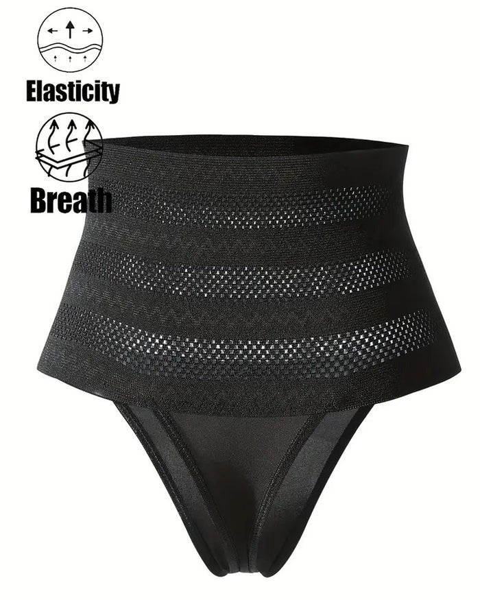 Tanga moldeadora de talle alto para mujer, transpirable, control de abdomen, ropa interior modeladora