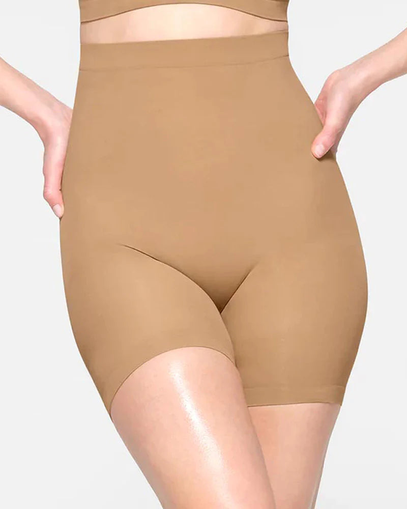 Shorts moldeadores sin costuras de cintura alta para control de abdomen y efecto adelgazante