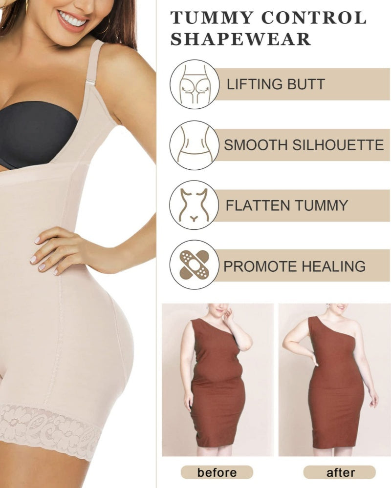 Shapshe® Fajas Moldeadoras con Tirantes Ajustables Control de Abdomen Levantacola Shapewear