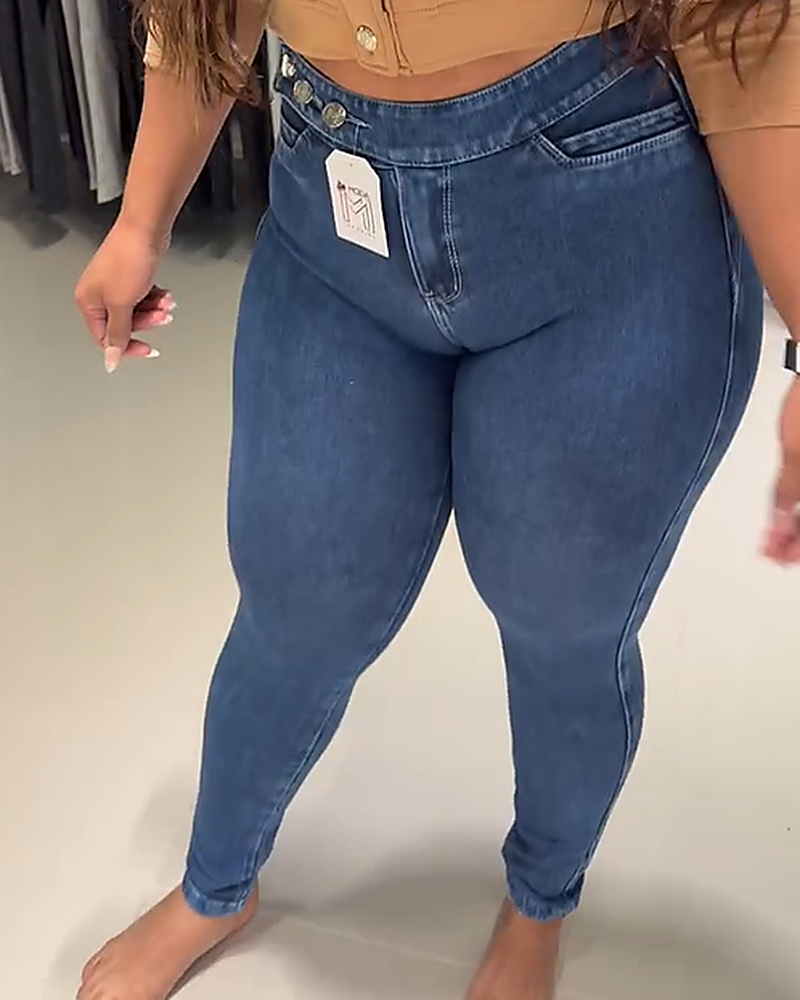 Jeans Shapshe® de Cintura Alta con Cinturilla Ajustable, Levanta Glúteos y Control de Abdomen