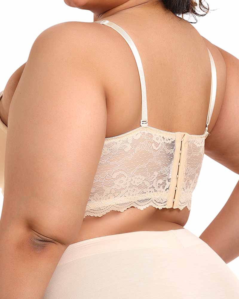 Sostenedor de Alta Sujeción con Espalda de Encaje para Moldear el Cuerpo