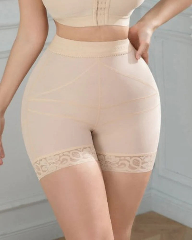 Mujeres Beige Levanta Glúteos Sin Costuras Panty Moldeador de Muslos y Control