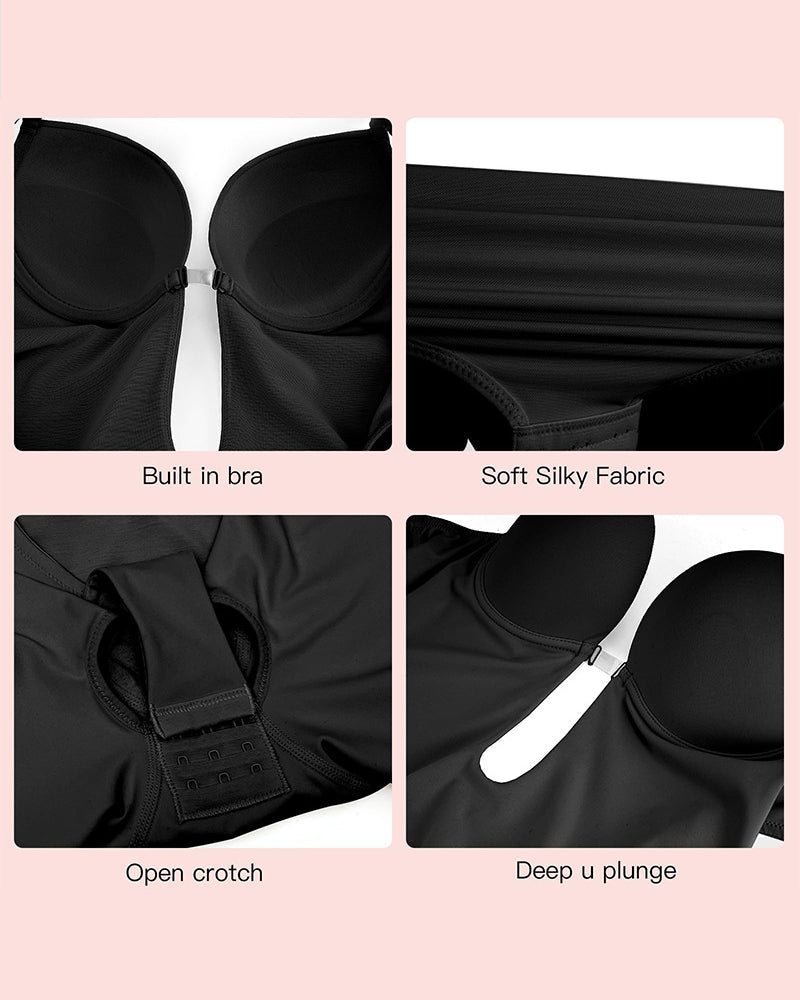Shapshe® Body Moldeador Sin Mangas con Control Abdomen, Escote en U y Sostén Incorporado