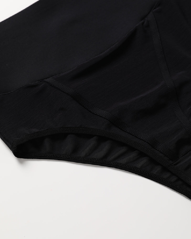 Faja de Malla Moldeadora con Algodón Puro en la Entrepierna, Tanga Antibacterial