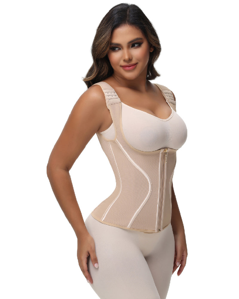 Shapshe® Fajas Colombianas de Alta Compresión Control de Abdomen Chaleco Cinturilla con Cierre Frontal