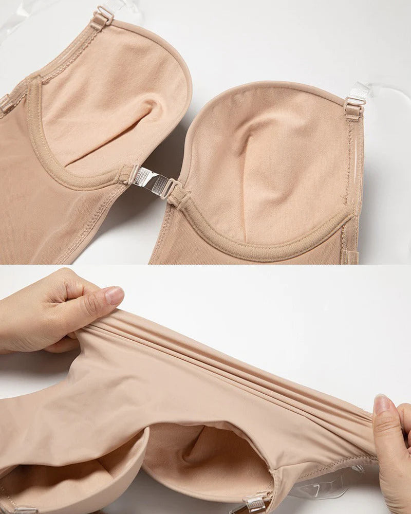 Faja moldeadora para mujer talla grande con espalda descubierta, sujetador integrado, moldeador de cuerpo sin costuras y abertura en la entrepierna