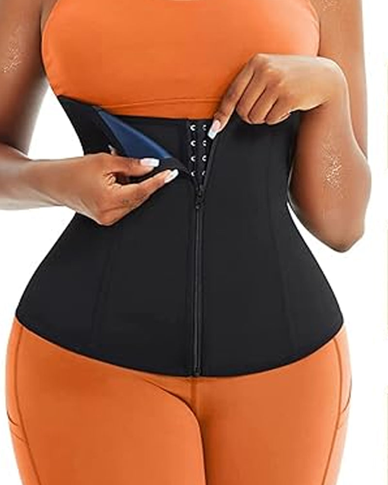 Faja Deportiva para Mujer Cinturón de Sudor para Entrenamiento, Pérdida de Peso y Abdomen con Hebilla