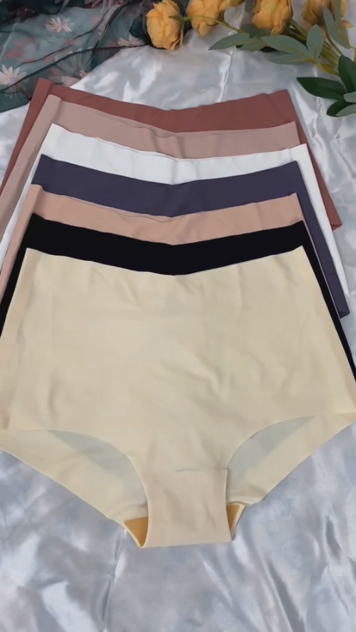 Bragas femeninas sin costuras de seda helada, transpirables, cómodas, tipo triángulo y de cintura media