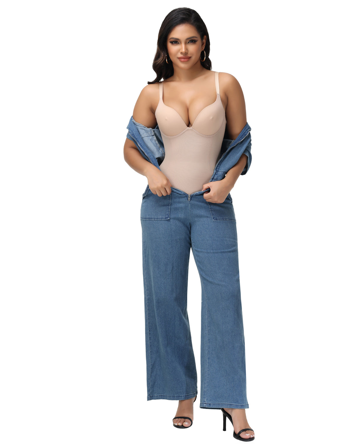 Shapshe® Body Moldeador con Control de Abdomen y Sujetador Sexy para Pezones