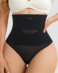 Bragas moldeadoras de cintura alta con malla, control firme del abdomen