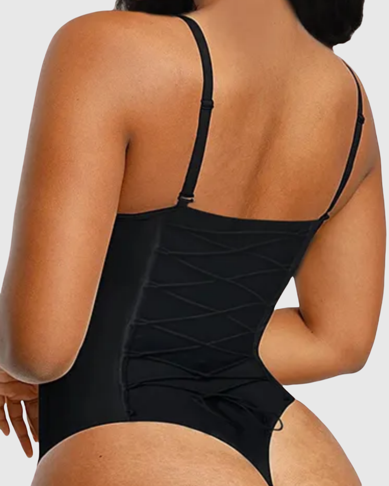 Shapshe® Body ajustado sin costuras con espalda sexy y tanga con cordones