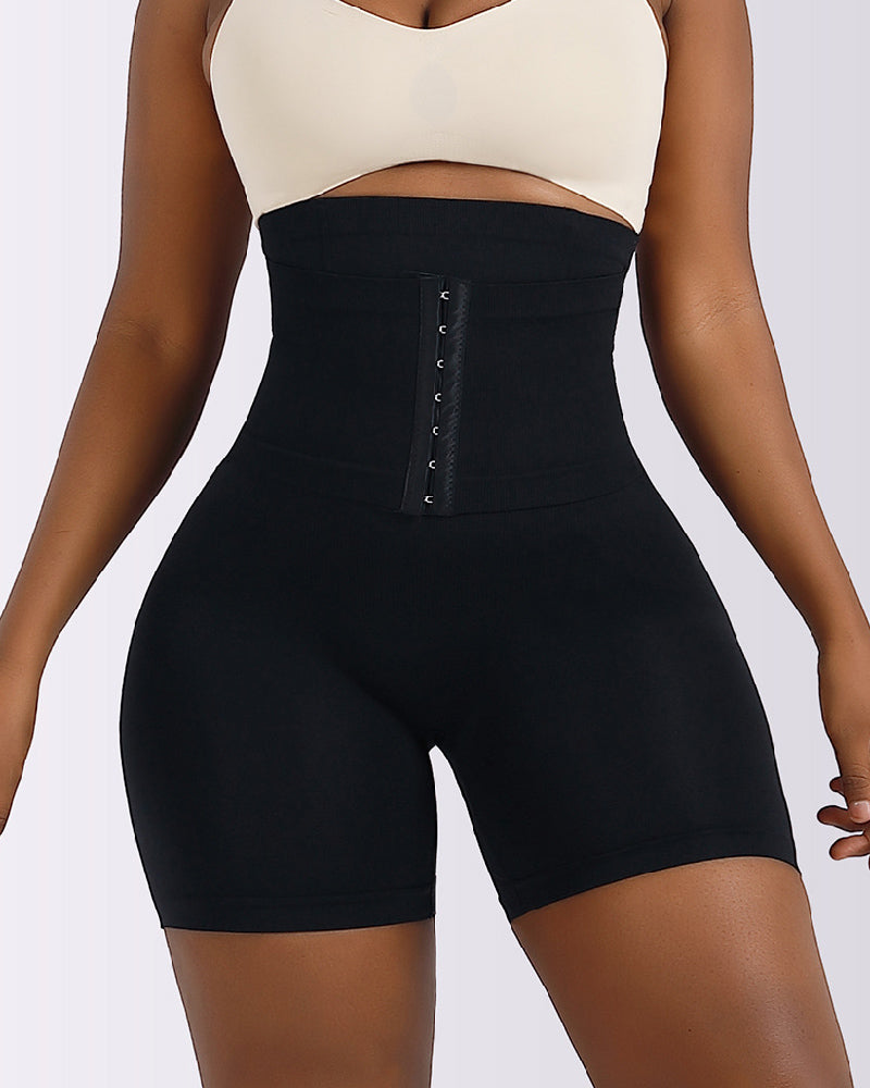 Shorts moldeadores tipo corset con cinturón de hebilla, cintura alta, elásticos, que levantan glúteos