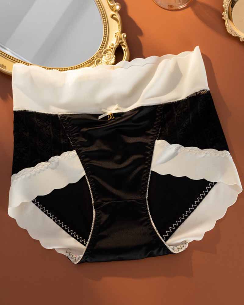 Ropa interior sin costuras de cintura alta, cómoda, ligera y lujosa de seda fría