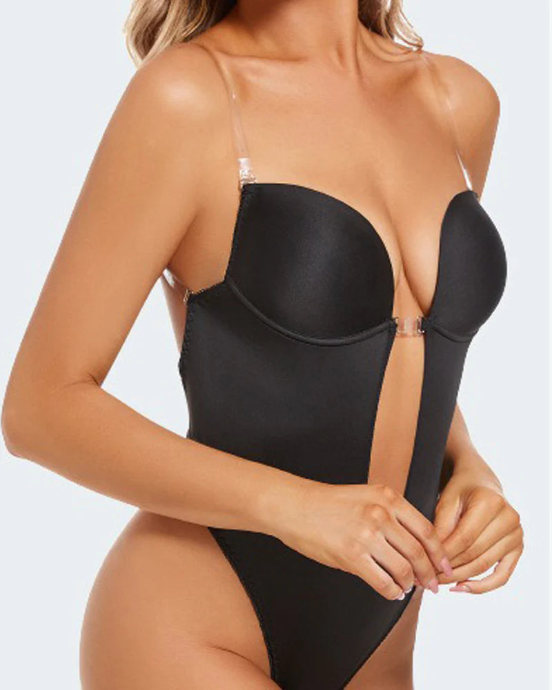 Faja moldeadora para mujer talla grande con espalda descubierta, sujetador integrado, moldeador de cuerpo sin costuras y abertura en la entrepierna