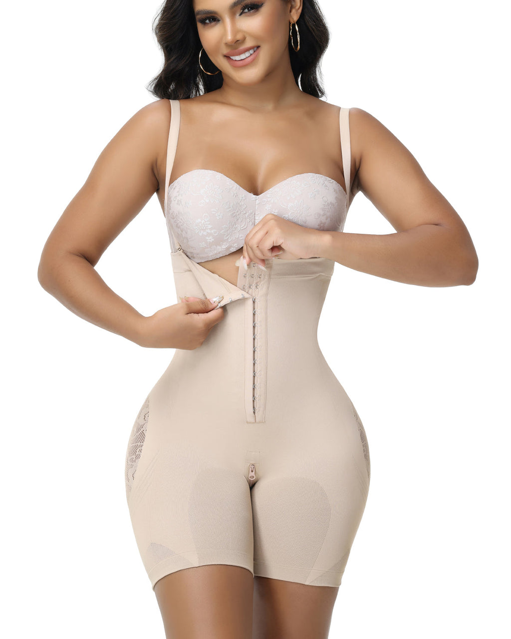 Shapshe® Fajas Colombianas de Control Firme para Mujer, Levantamiento de Cadera con Corte en Forma de Flor