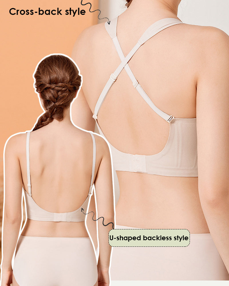 Sostenedor Femenino Sin Costuras, Sin Aros, Espalda Baja en U Profunda, Cómodo y Minimiza Volumen